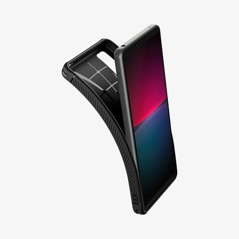 ACS02841 - Sony Xperia 1 III Case Rugged Armor in matte black showing the back